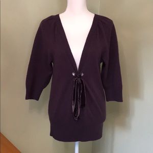 🍁JUICY COUTURE Women’s Wool/Cashm. Bow Front Cardigan, M